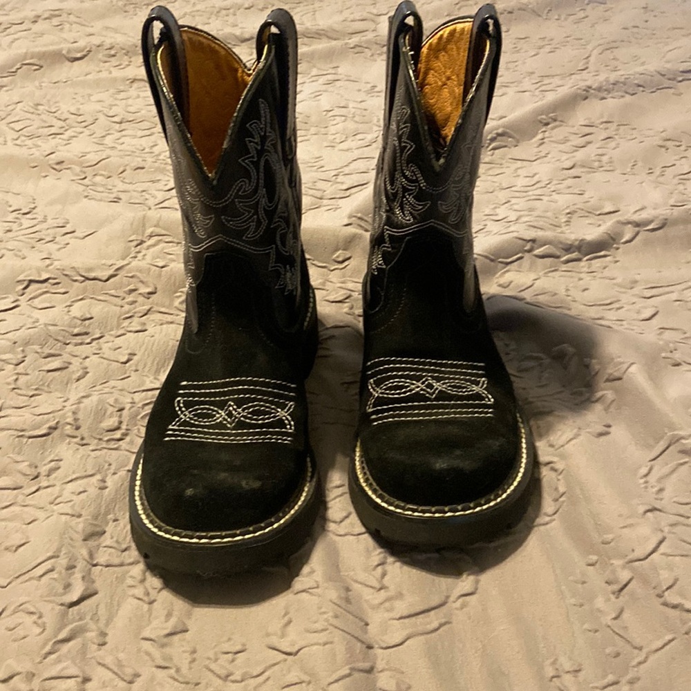 Lightly used black cowboy boots